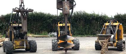 Skidsters with a range of attachments, for example trenching